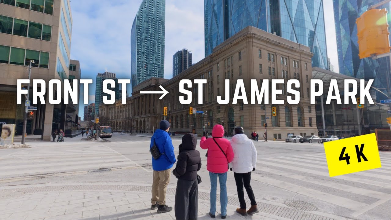 Toronto 🇨🇦 Winter Walk ❄️ | Union Station to St James Park via Berczy Park & St Lawrence Market, 4K
