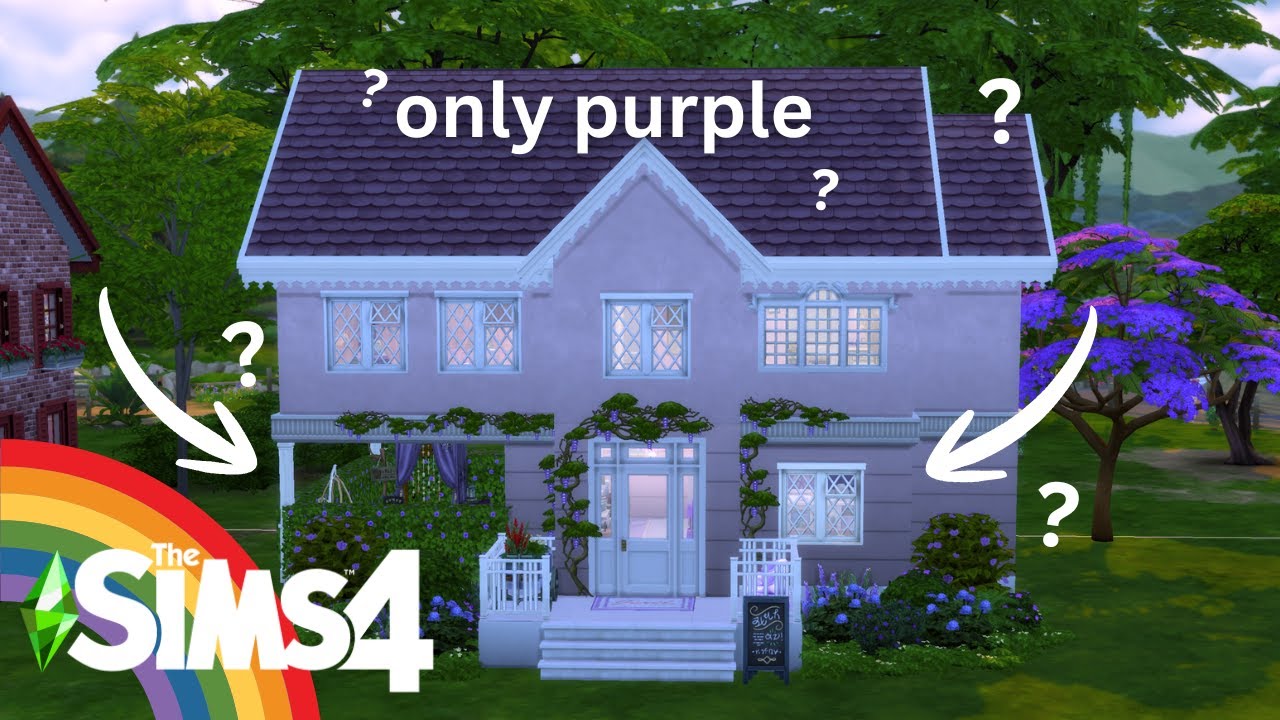 can a build a CUTE PURPLE house in the Sims 4? - Rainbow Neighborhood