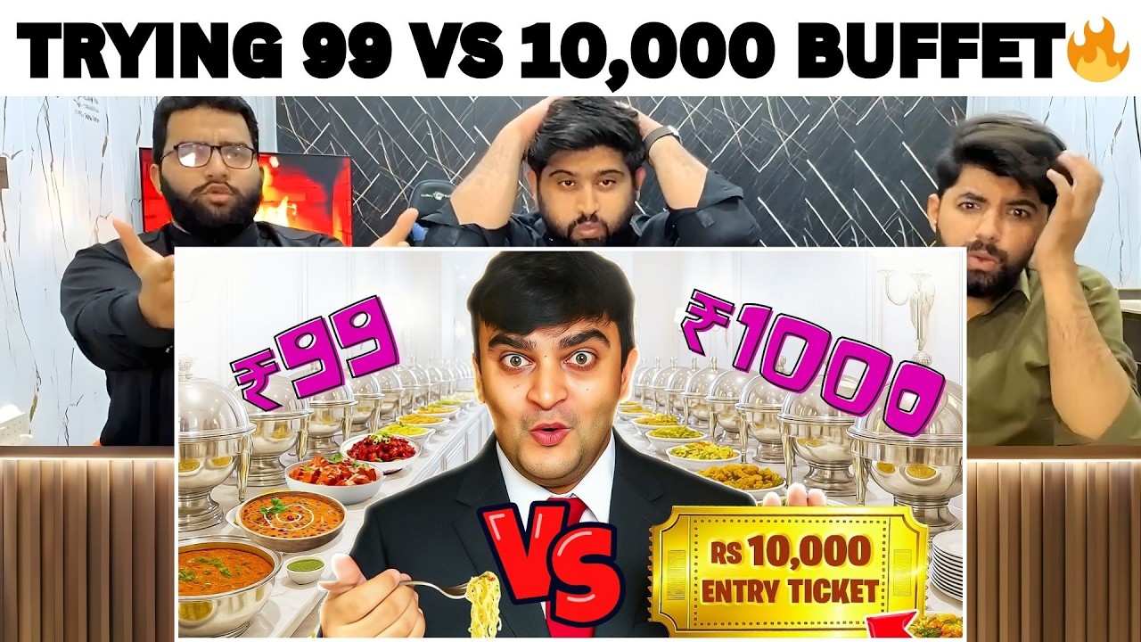 Reaction On Rs100 vs Rs10,000 Unlimited Buffet | भारत का Food Experiment | Pakistani Reaction 🔥