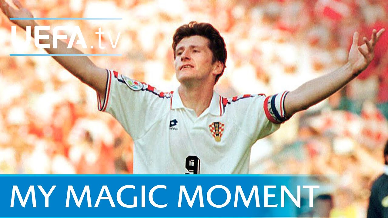 Davor &Scaron;uker's chip at EURO 96: Croatia v Denmark