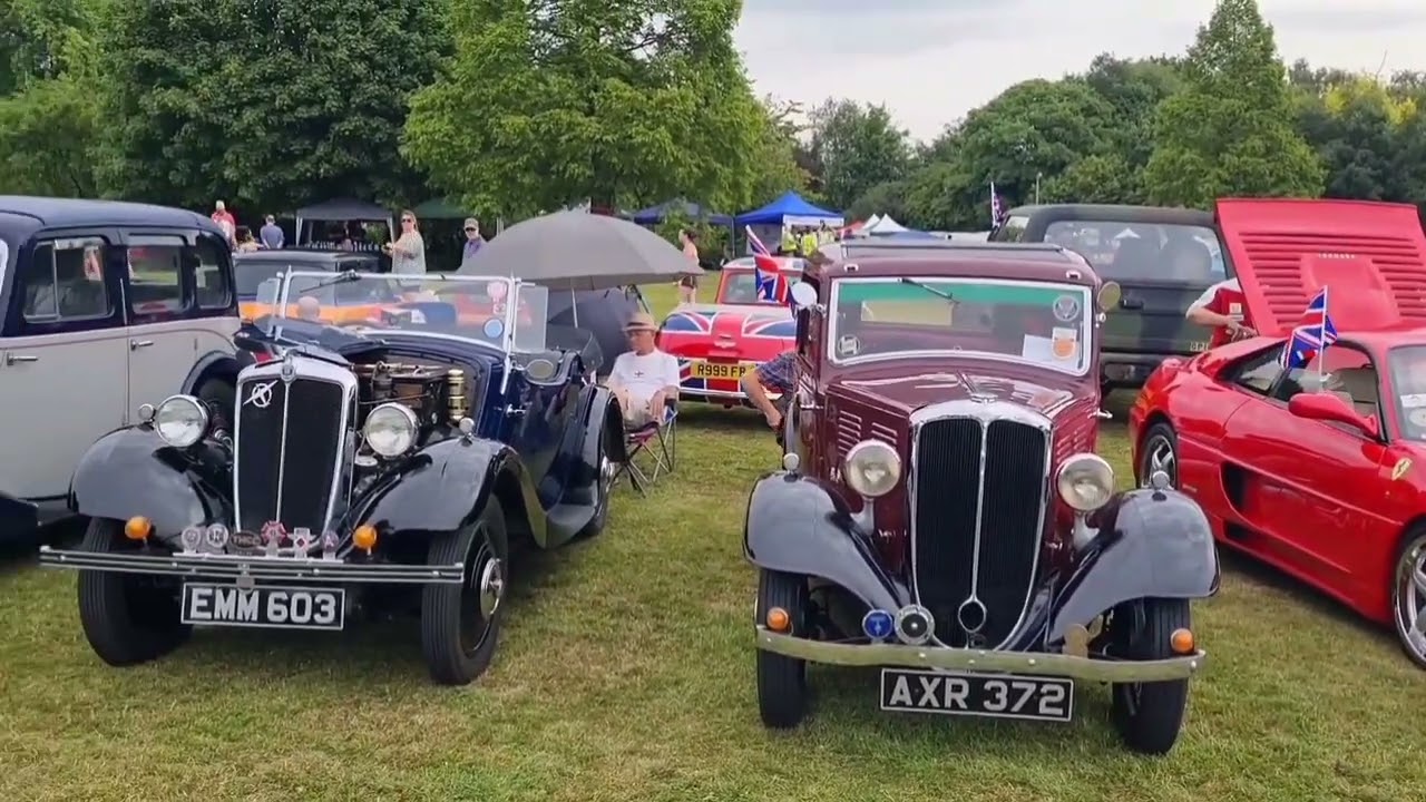 Aerial footage of Rochdale Classic Car Show in Falinge Park.