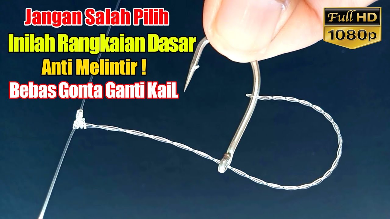 Tutorial cara mudah membuat rangkaian pancing dasaran | 2 kail
