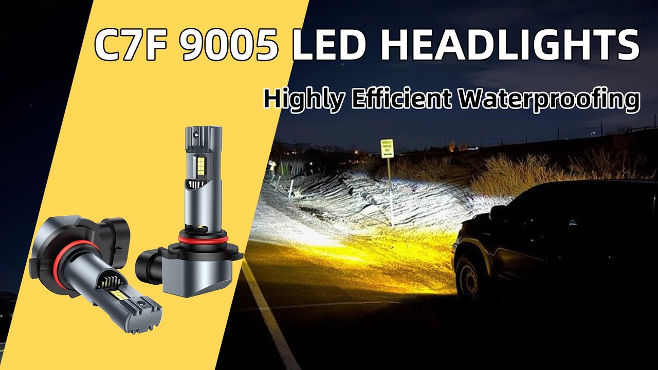 Hawkglow C7F Series 9005 LED Headlight Bulbs | Highly Waterproof