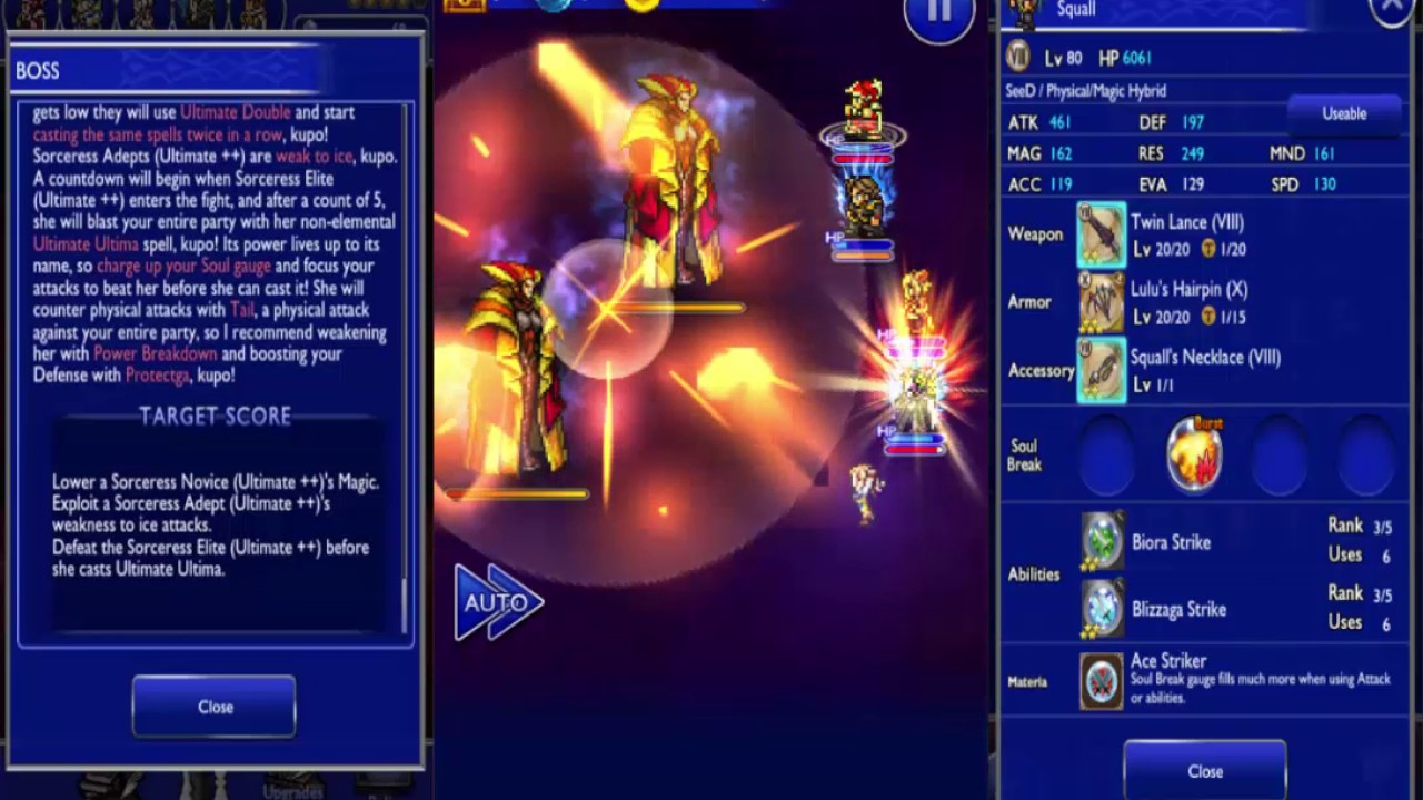 [FFRK-ita] FVIII the Lion Wakes \ The Dawn of Time (Ultimate ++)