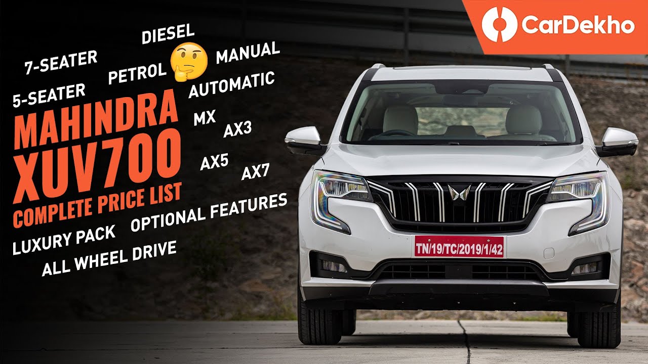 Цена Mahindra XUV700 в Индии: ПОЛНЫЙ ПРАЙС-ЛИСТ 5-местный и 7-местный | Почему он дешевле, чем SA...