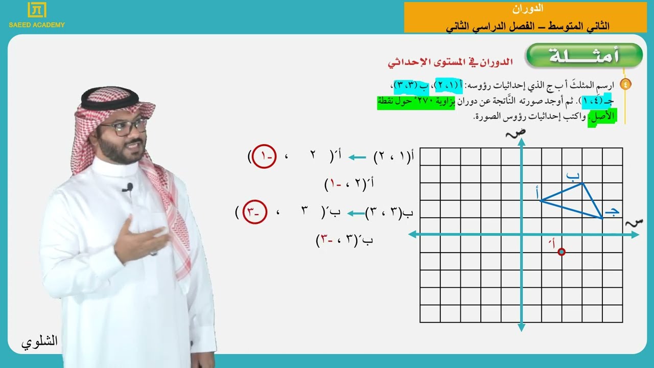 الدوران  -  الثاني المتوسط  -  الفصل الدراسي الثاني