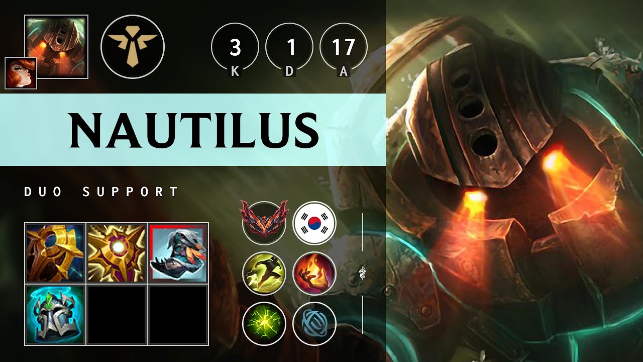 Nautilus Support vs Bard: Killing spree - KR Grandmaster Patch 25.S1.1
