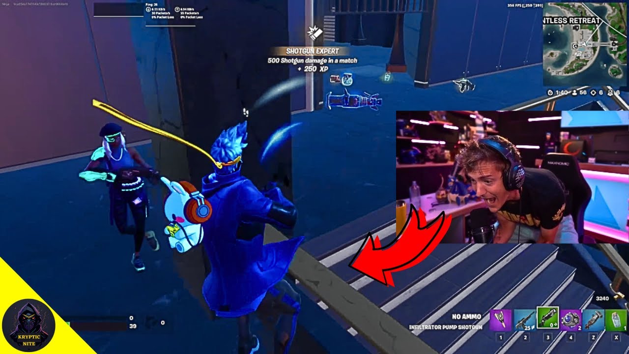 Ninja's Has a Meltdown After Failing to Jump Over a Railing 😂 | Fortnite