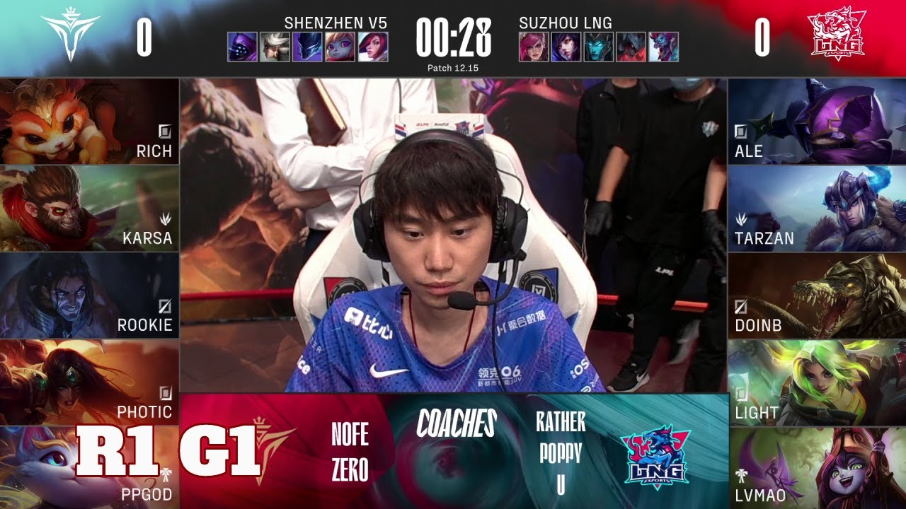 V5 vs LNG - Game 1 | Round 1 2022 LPL Worlds Regionals | Victory Five vs LNG Gaming G1