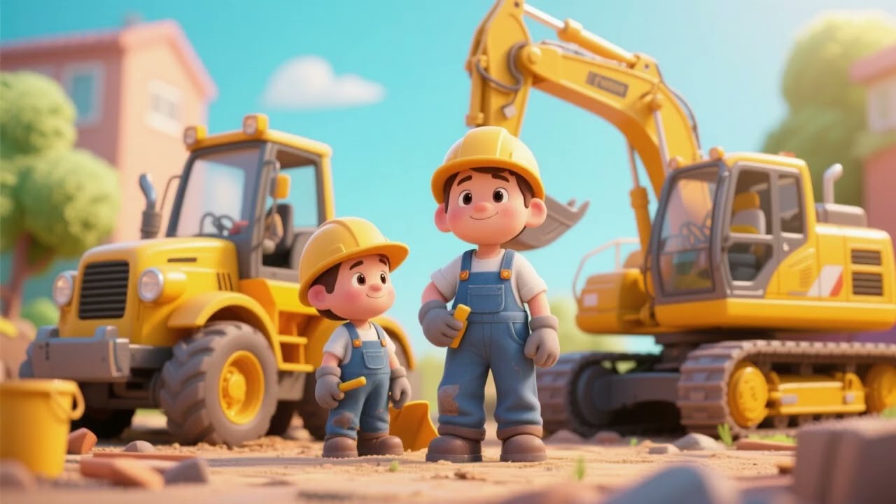 🚧🚜 Veh&iacute;culos de construcci&oacute;n | Peque&ntilde;os constructores 🎶 | Canciones infantiles