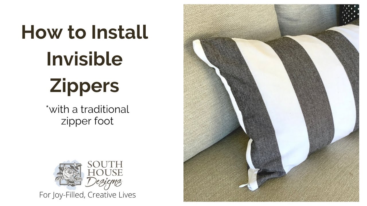 How to Make the Easiest Throw Pillows With Invisible Zippers -From a Table Runner. NO specialty foot