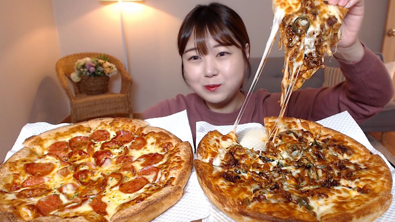 토핑가득 페퍼로니피자 핫불고기피자 먹방 Hot Bulgogi & Pepperoni  Pizza mukbang Eating sound