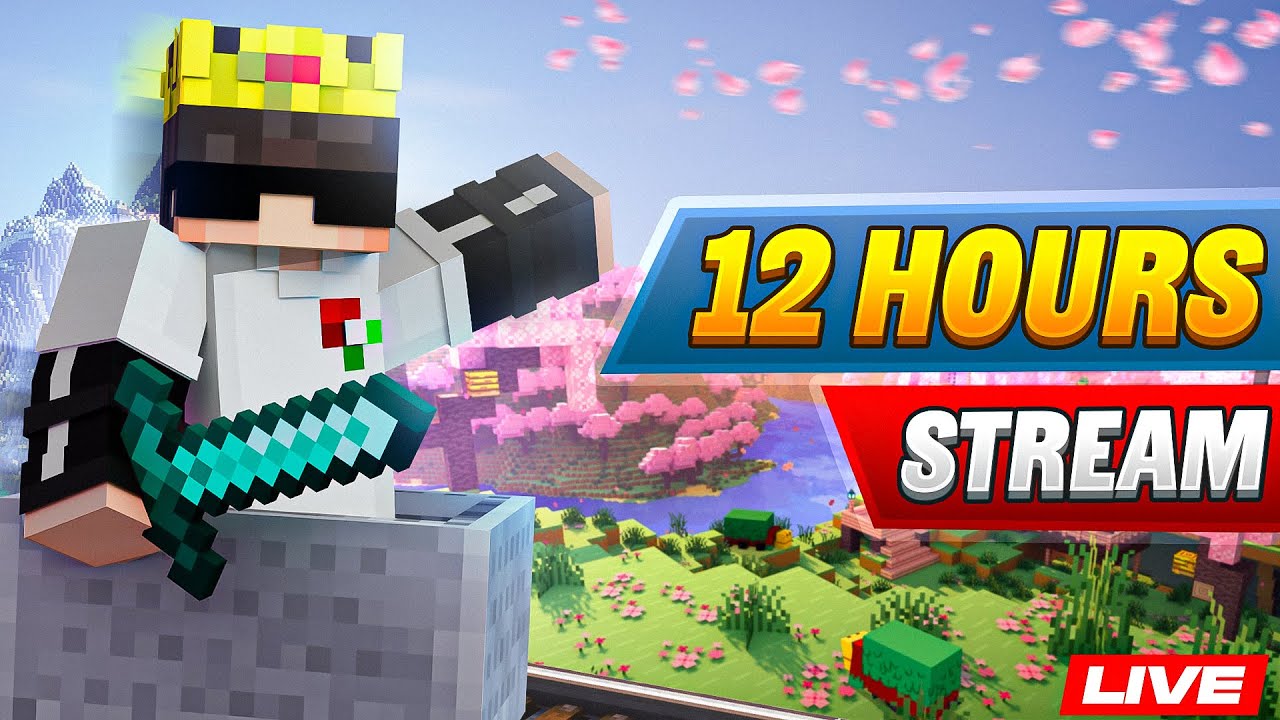 Minecraft SMP LIVE || PUBLIC SMP 24/7 JAVA + BEDROCK || I’M LIVE FOR 12 HOURS… 