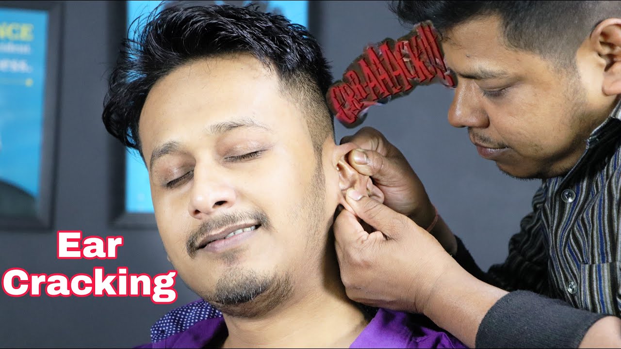 Ear Crack and Ear Massage | Oil Head Massage From Indian Barber | Loud Neck Crack | 3d ASMR SOUND