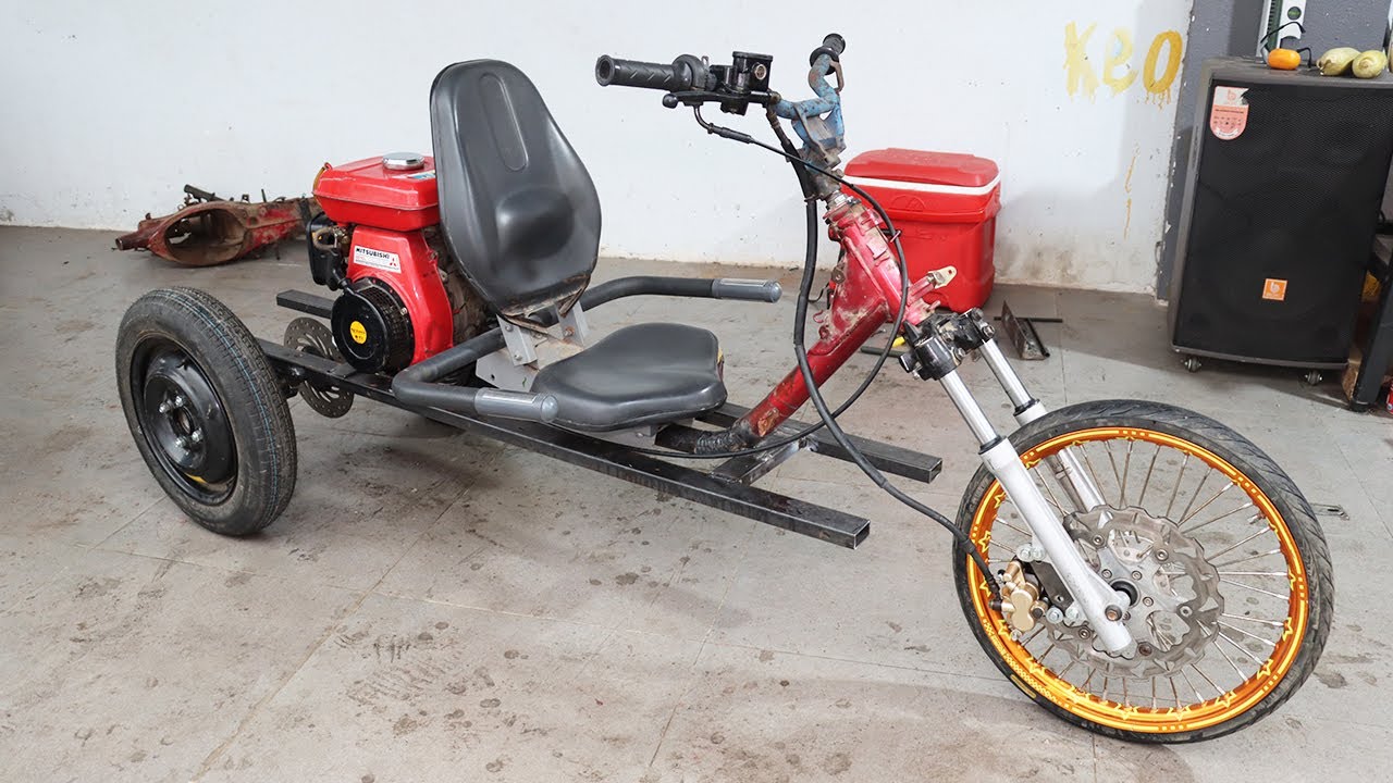 DIY Go Kart With 5HP Engine And  Centrifugal Clutch TECHNOL 2-layer Belt Drive