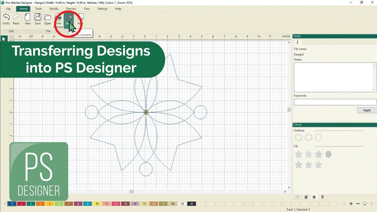 Transferring Designs in Pro-Stitcher Designer