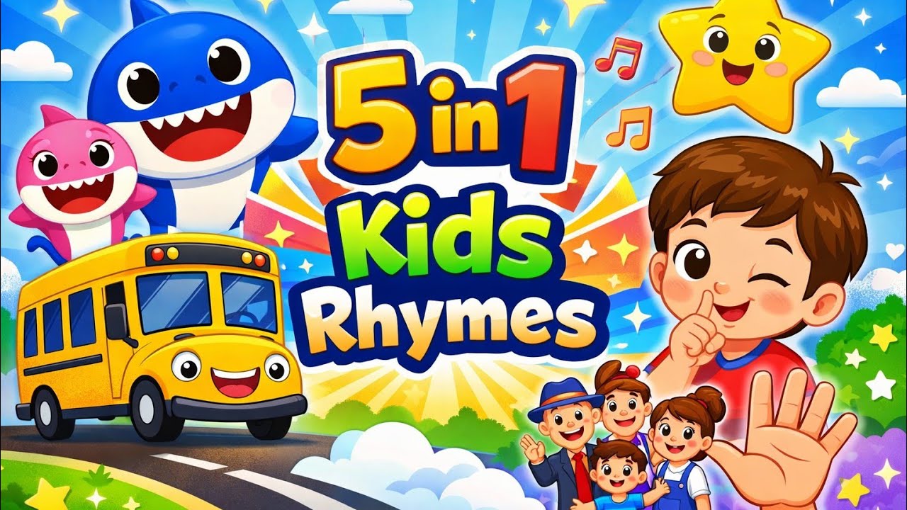 Kids Nursery Rhymes Collection | Baby Shark, Johny Johny, Wheels on the Bus & More | 5 Song Non Stop