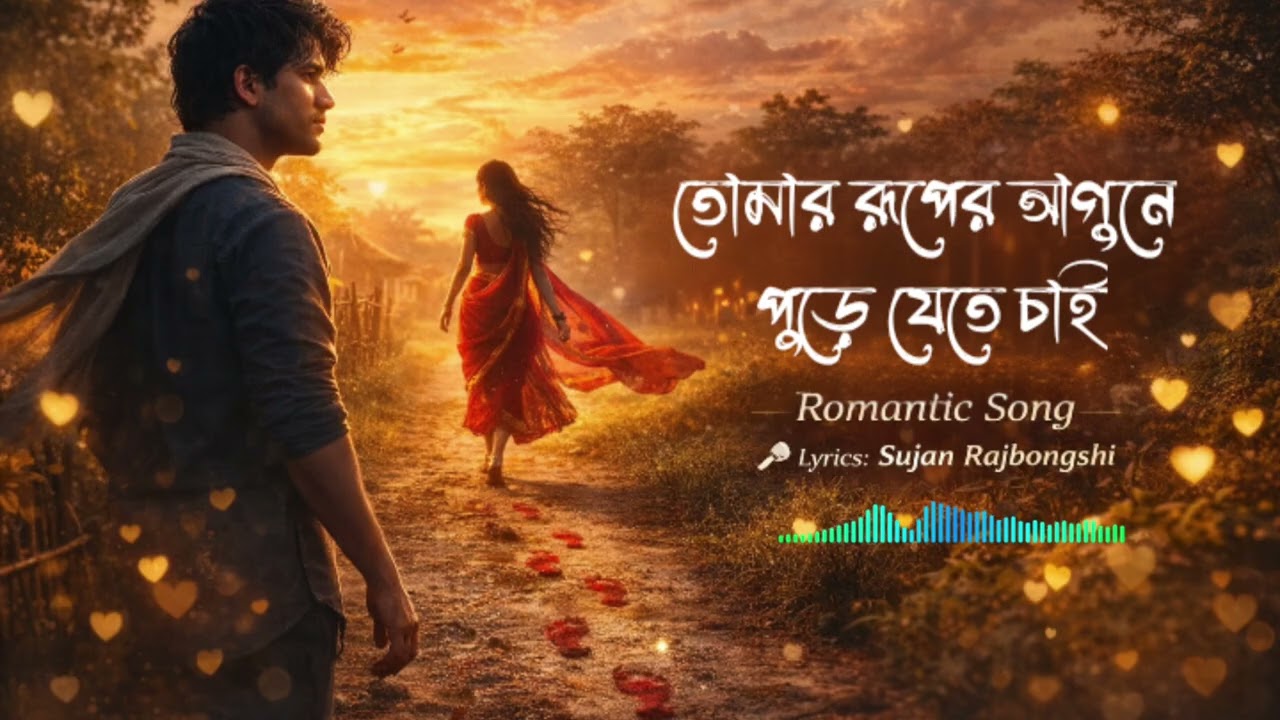 গান - তোমার রূপের আগুনে পুড়ে যেতে চাই | Tumar Ruper Agune pure jete chai | Sujan Music Lyrics 