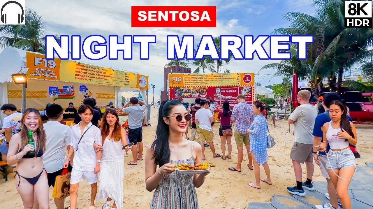 Best Night Market In Singapore | Sentosa GrillFest | Sentosa Island Tour | Travel Video 🇸🇬🍗🌮