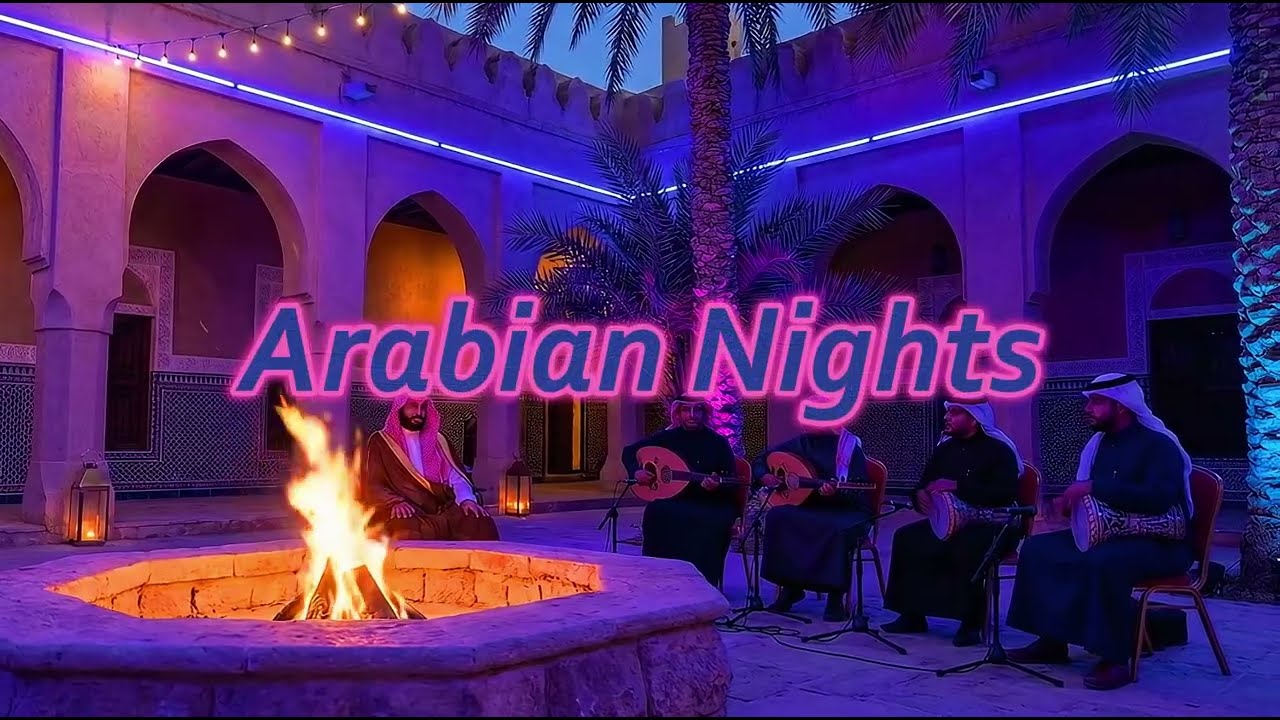 Arabian Nights- Relaxing Arabian Music with Fire Crackling for Sleep, Meditation, Stress Relief