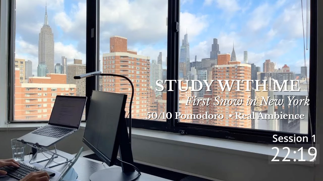 🩺6 Hour Study With Me LIVE in New York | 24hrs Before Exam | 50/10 Pomodoro | Real Background Noise