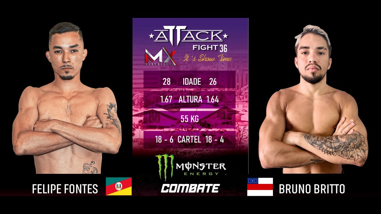 ATTACK FIGHT 36 - FELIPE FONTES vs BRUNO BRITO 55kg