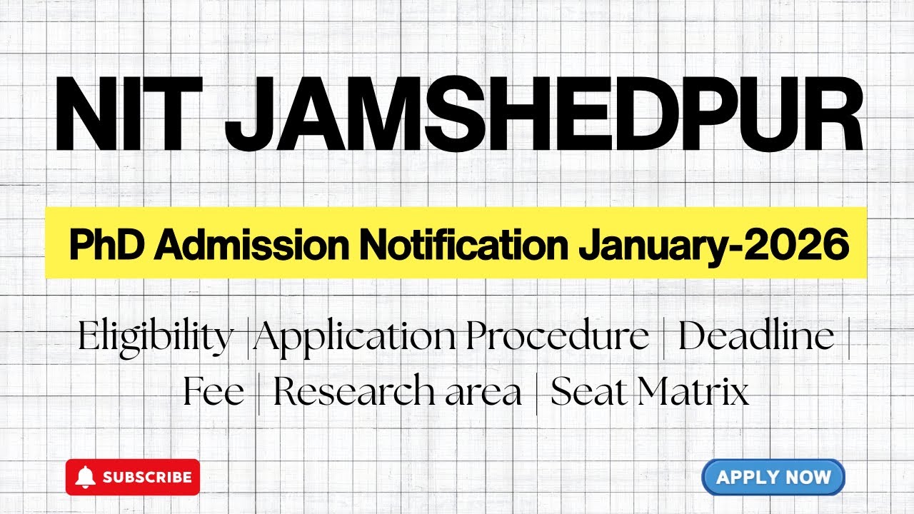 NIT Jamshedpur PhD Admission Notification January-2026 | Full Details | Apply Now | HustleWithRishu