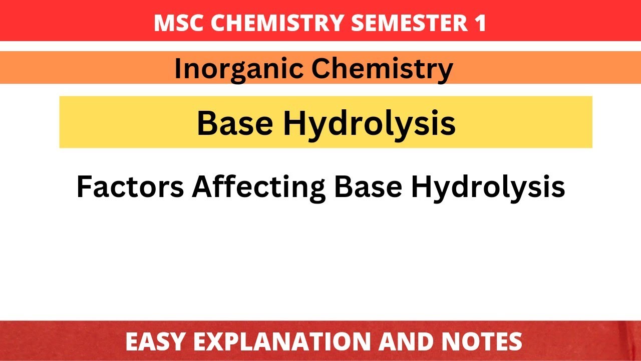 Factors Affecting Base Hydrolysis | Inorganic Chemistry | MSc