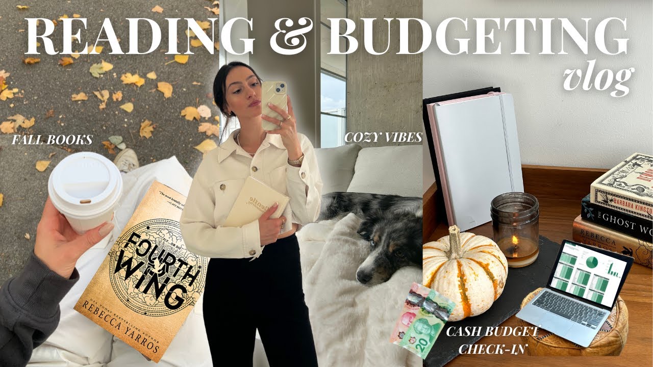 fall reading and budgeting vlog 🍂📚🎃💻💸 mid-month money check-in + spooky books & fall TBR