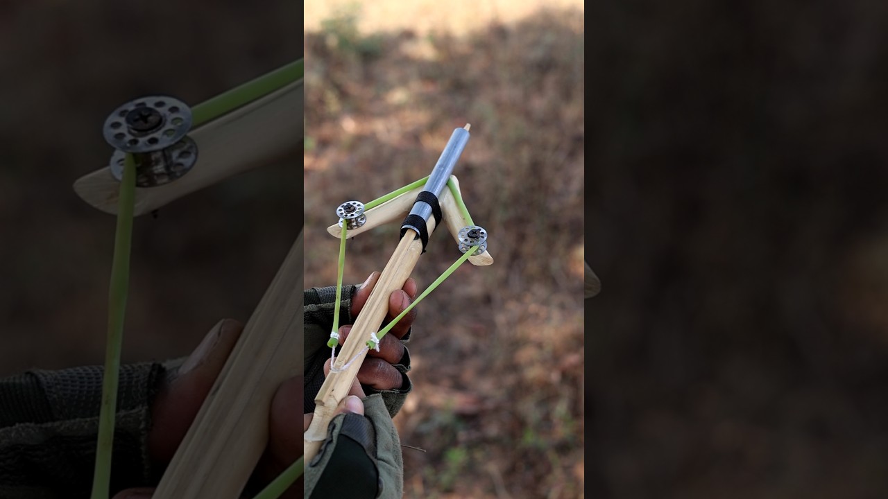 How To Make Bow And Arrow Craft Mini Crossbow #diy #craft #youtubeshorts #wood #bamboo