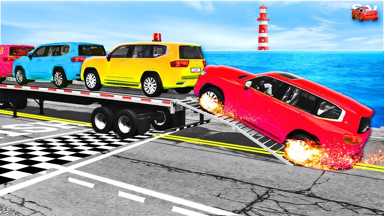 Giant Reversed Speed Bumps – Big Trucks, Little Control – BeamNG Drive #10 🧯