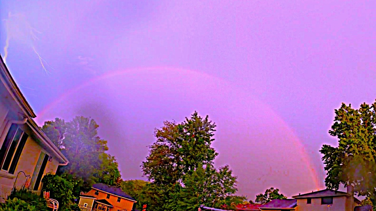 Overnight & Afternoon Shelf Clouds with Lightning & Rainbow – Omaha Storm Timelapse - June 15, 2024