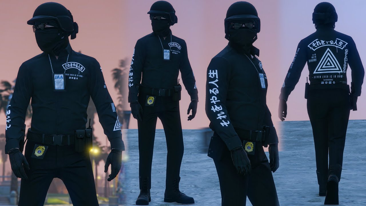GTA 5 Male Tryhard Outfit Tutorial – Suit Pants, Black Flight Boots, IAA Badge & Gunbelt