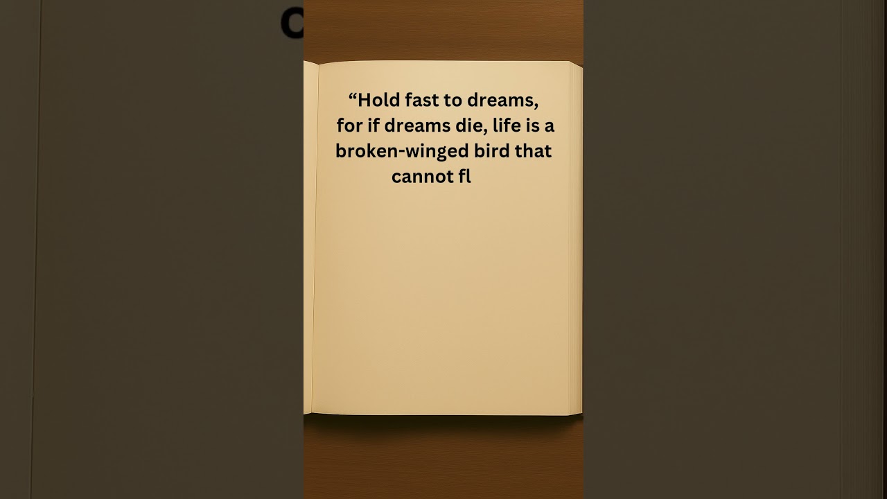 🕊️ Langston Hughes Motivation | Hold Fast to Dreams 💫 #DreamBig #Inspiration #hope