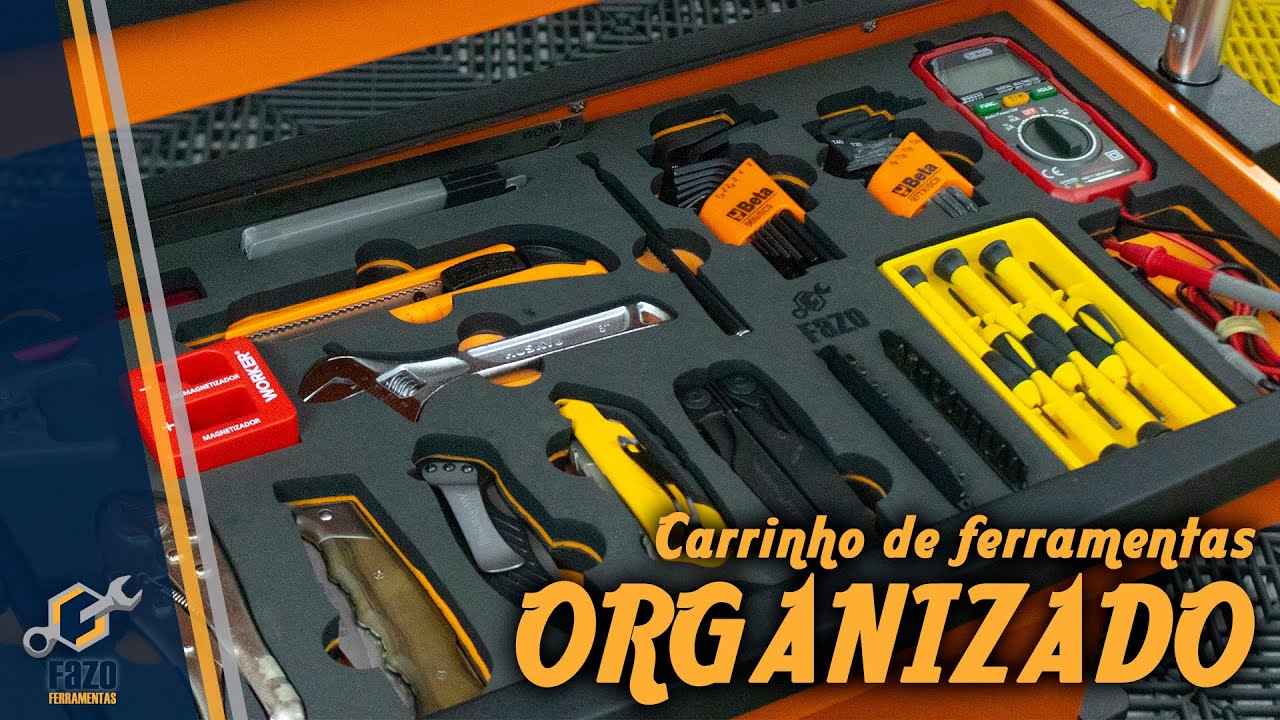 CARRINHO DE FERRAMENTAS ORGANIZADO | Como organizar ferramentas | Fazo Ferramentas