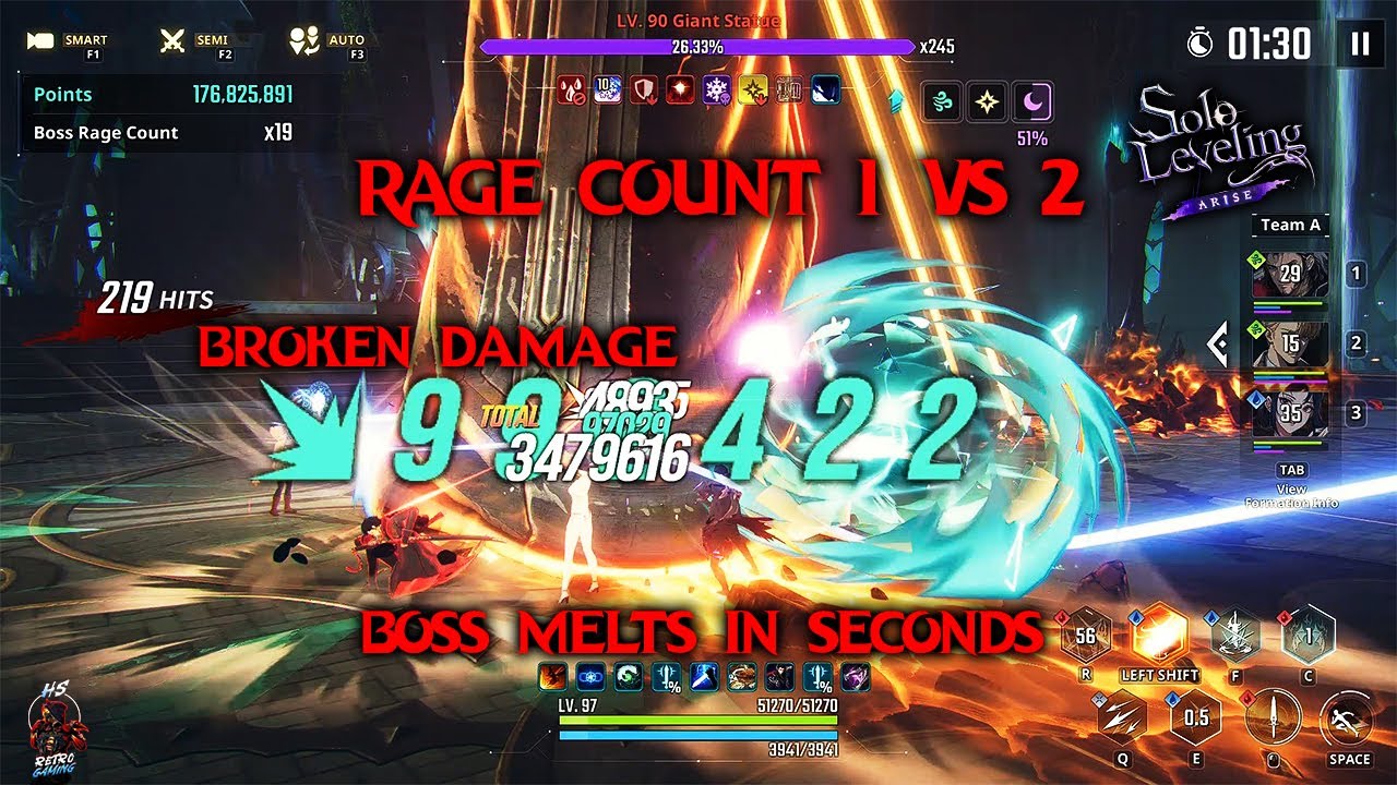 🎮 SOLO LEVELING ARISE | RAGE COUNT 1 & 2 INSANE GAMEPLAY 🔥UNBELIEVABLE DAMAGE + FAST BOSS MELT! 😱