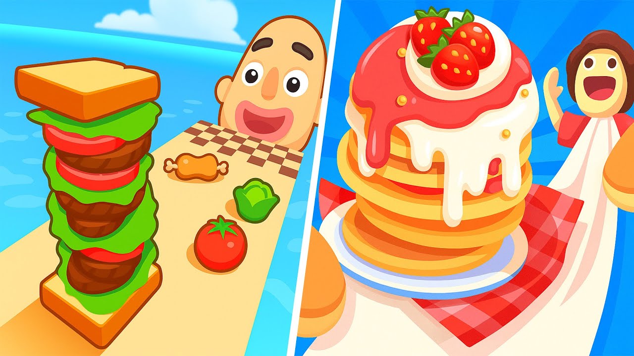 Pancake Run VS Sandwich Runner - All Levels Gameplay Android iOS Ep/03