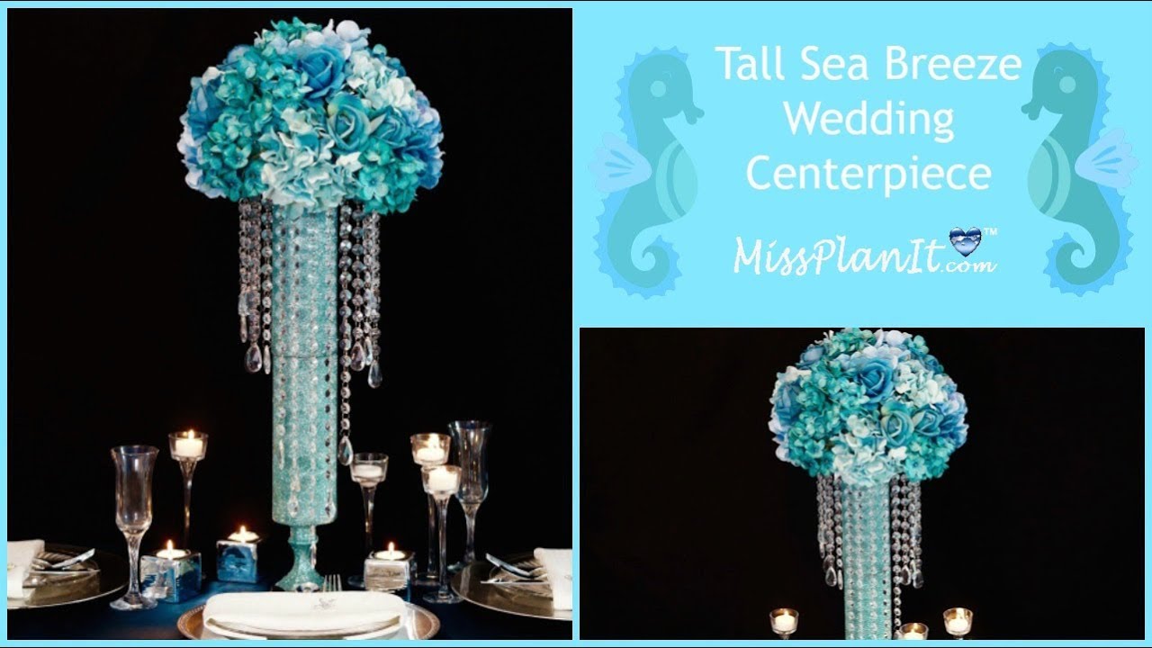 DIY Tall Sea Inspired Wedding Centerpiece | DIY Wedding Decorations | DIY Tutorial