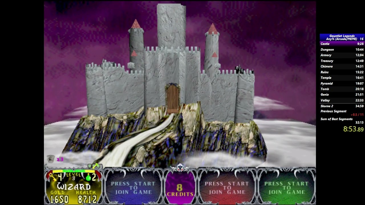 Gauntlet Legends Arcade Wizard speedrun in 34:13 [Previous PB]