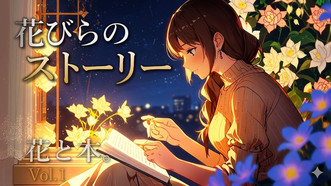 【心ほどける癒しの歌】緩やかに舞い散る花びらようなゆったりBGM-花灯る窓辺の読書時間-