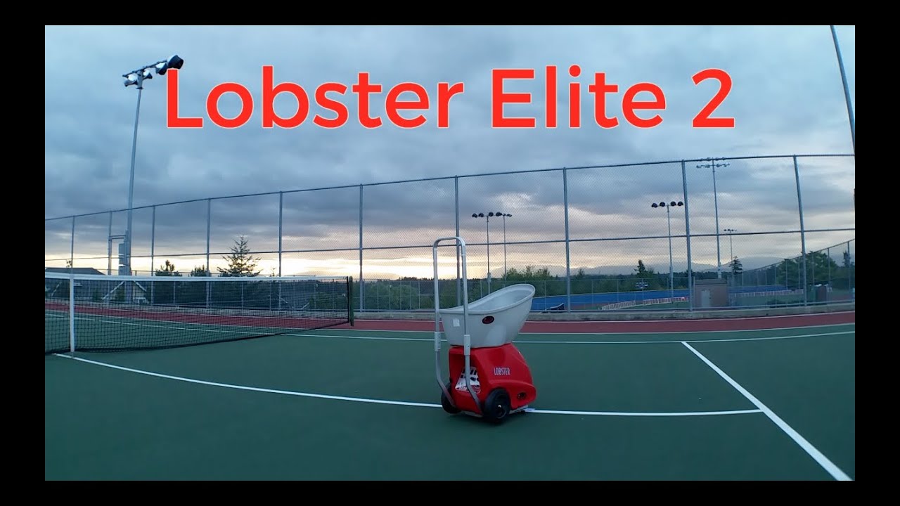 Lobster Elite 2 Tennis Ball Machine (In Action)
