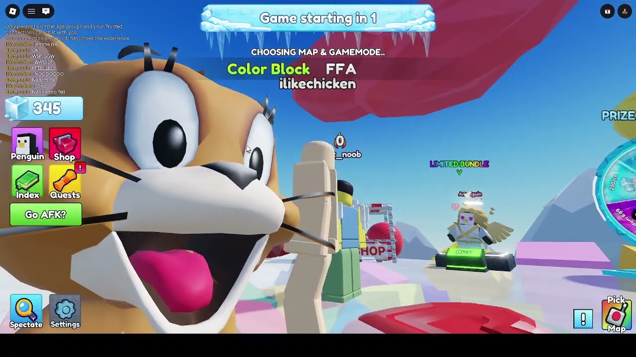 Playing knockout with my friend!