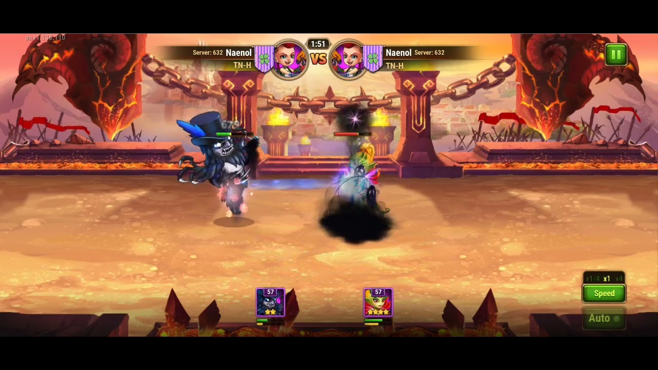 Hero Wars Mobile, level 57 Phobos vs Maya!