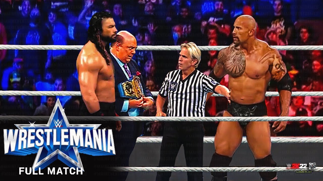 FULL MATCH — Roman Reigns vs. The Rock - Universal Title Match - WrestleMania