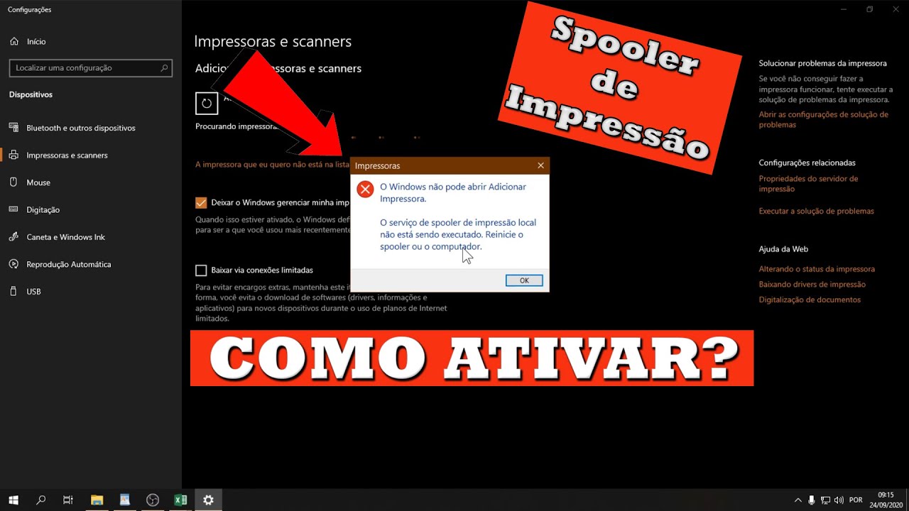 Como Ativar o Spooler de Impress&atilde;o - RESOLVIDO 2020