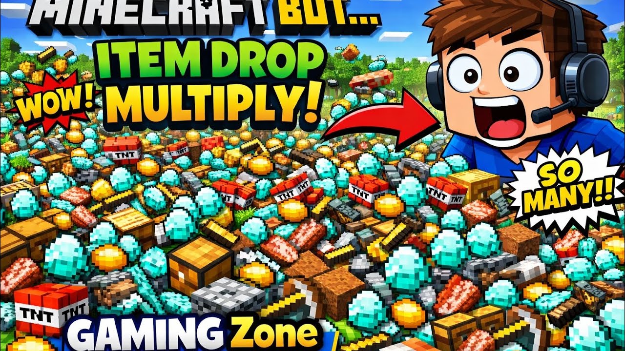 Minecraft but item drop multiply #minecraftviedo#minecraftchallenges