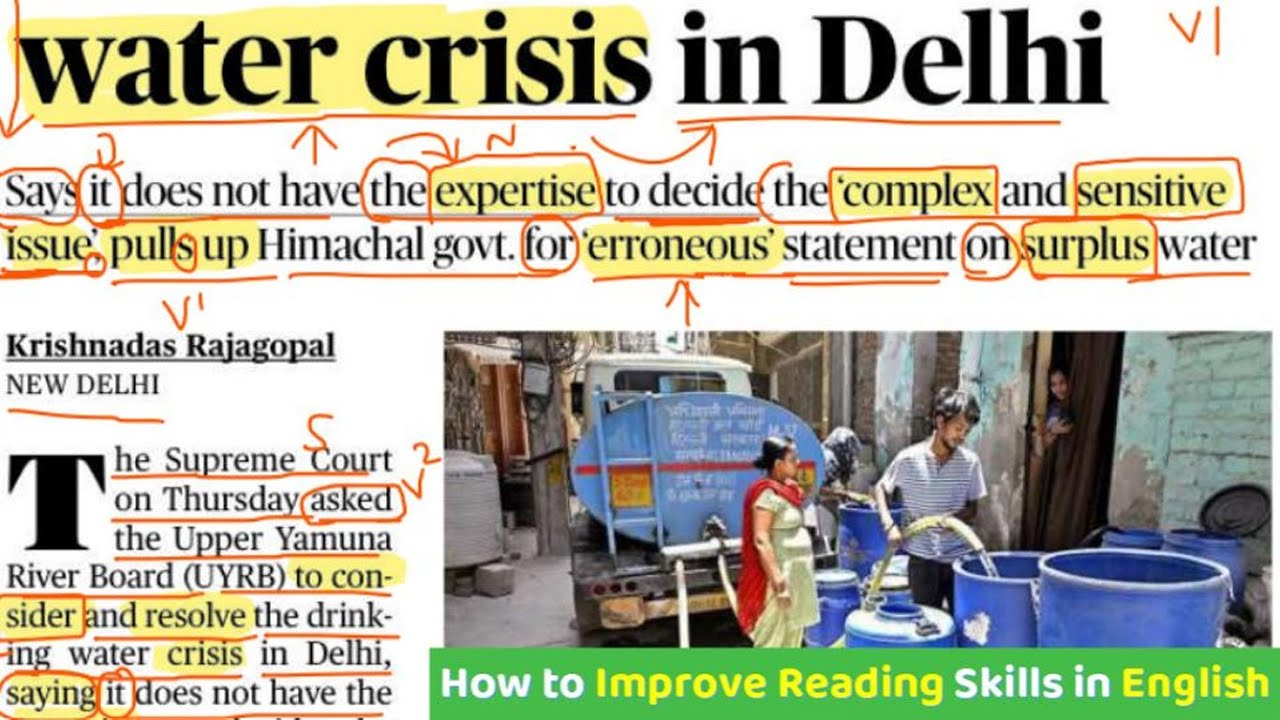 Learn to Read English | Learn English Grammar | The Hindu Analysis | Delhi Water Crisis