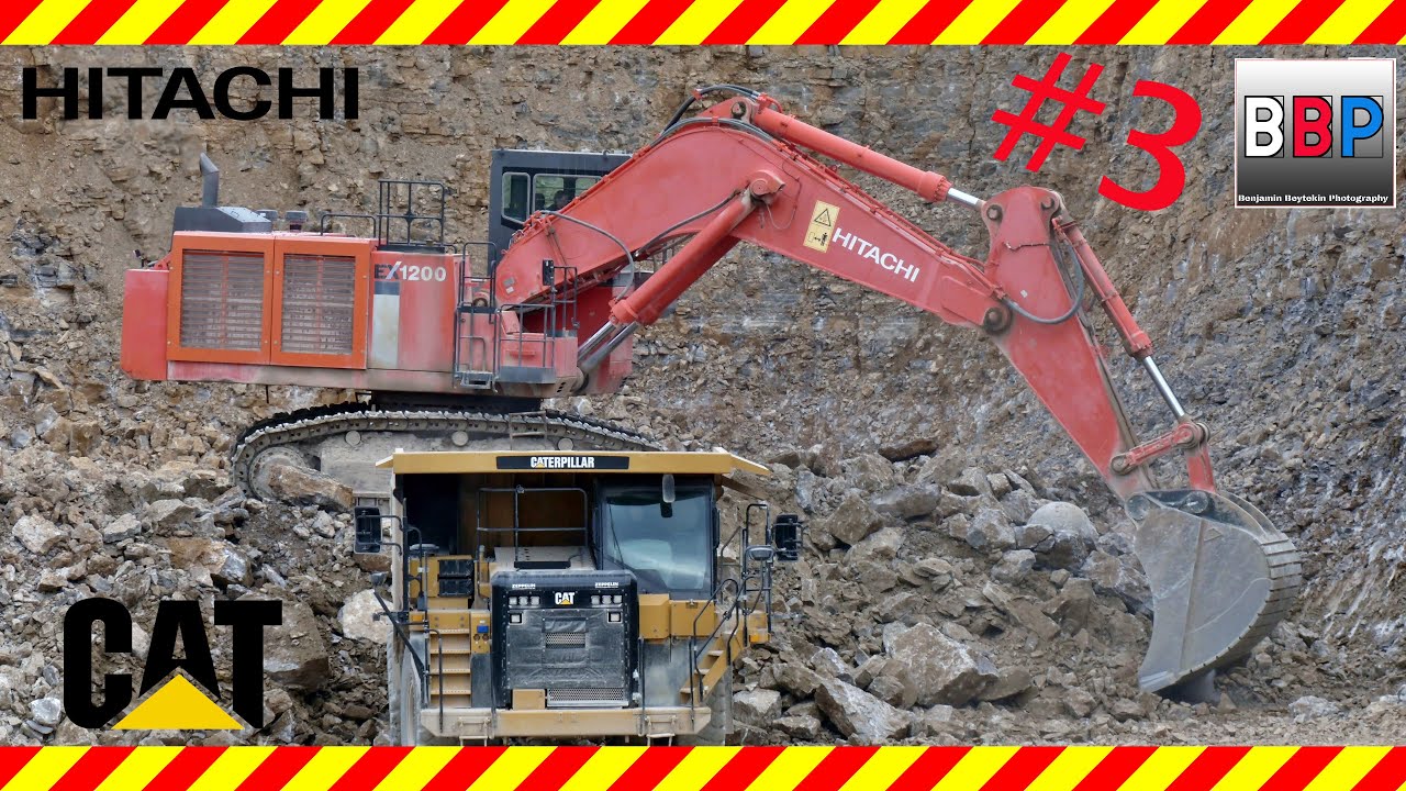 Lady Operator: HITACHI EX1200-6 & CAT 775G im Steinbruch / Limestone Quarry, Germany, 2021. #3