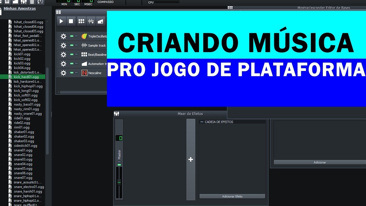 Criando musica pro jogo de plataforma - LMMS Studio