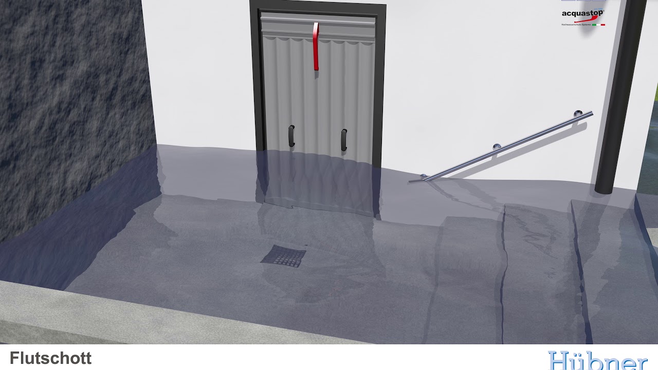mobile Hochwasserschutzsysteme  Acquastop und Dammbalken der Film  von Hübner Hochwasserschutz